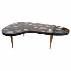 Encased stone resin coffee table